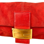 Fendi Baguette Red Suede