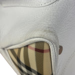 Burberry White Pebbled Leather Shoulder Bag