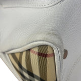 Burberry White Pebbled Leather Shoulder Bag