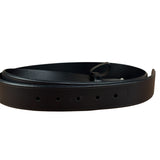 Prada Silver Emblem Leather Belt