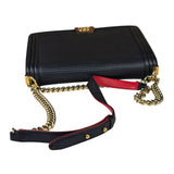 Chanel Navy Lambskin Cube Embossed XL Boy Flap 2013