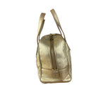 Yves Saint Laurent Gold Leather Embossed YSL Logo Handbag