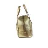 Yves Saint Laurent Gold Leather Embossed YSL Logo Handbag
