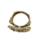 Chanel Gold-Plated Flower-Motif Cocktail Ring