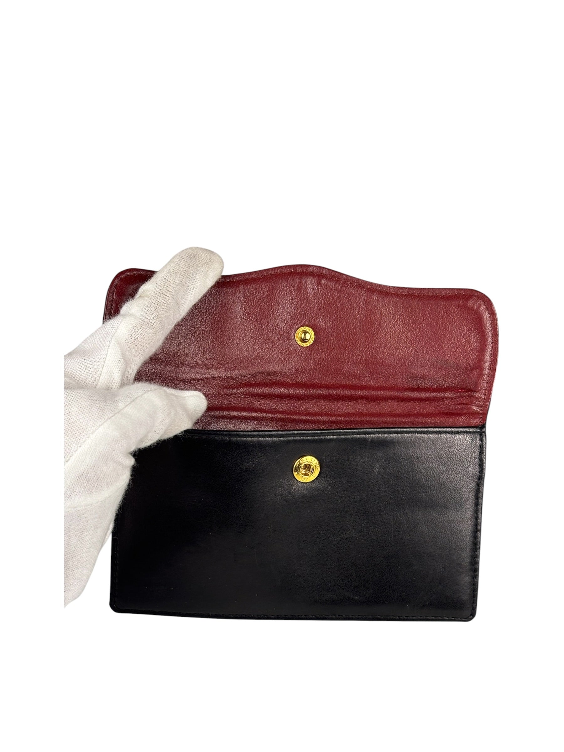 Chanel Vintage Black Leather Double Flap Shoulder Bag 1999