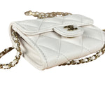 Chanel Classic Flap Card Holder on Chain Quilted Caviar Black