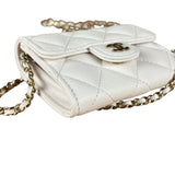 Chanel Classic Flap Card Holder on Chain Quilted Caviar Black