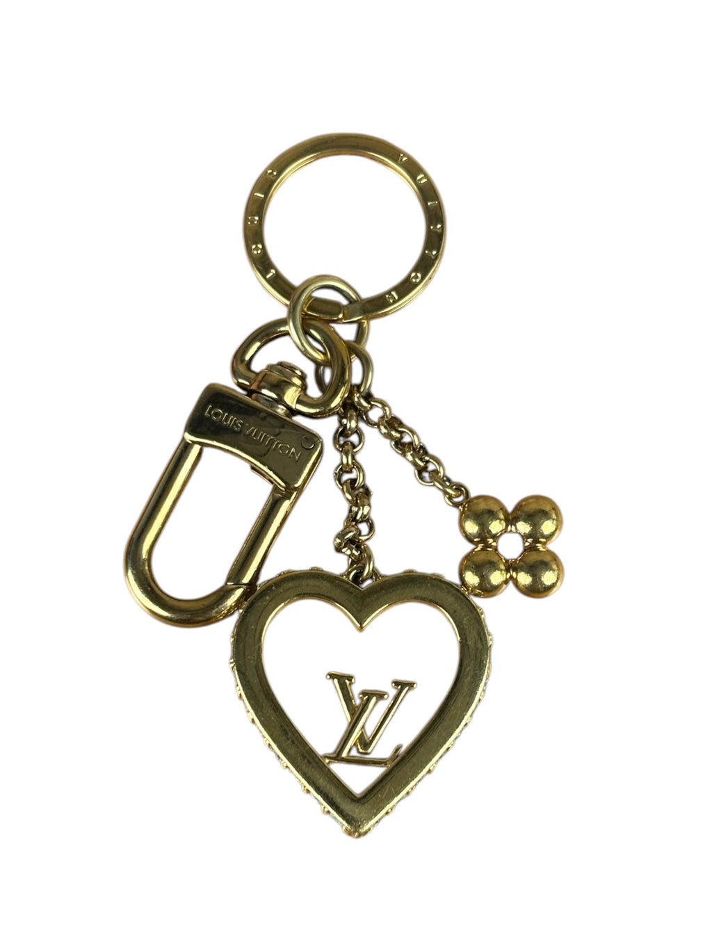Louis Vuitton My LOve Gold Heart Charm Key Holder