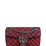 Gucci GG Red Marmont Flap Chain Shoulder Bag