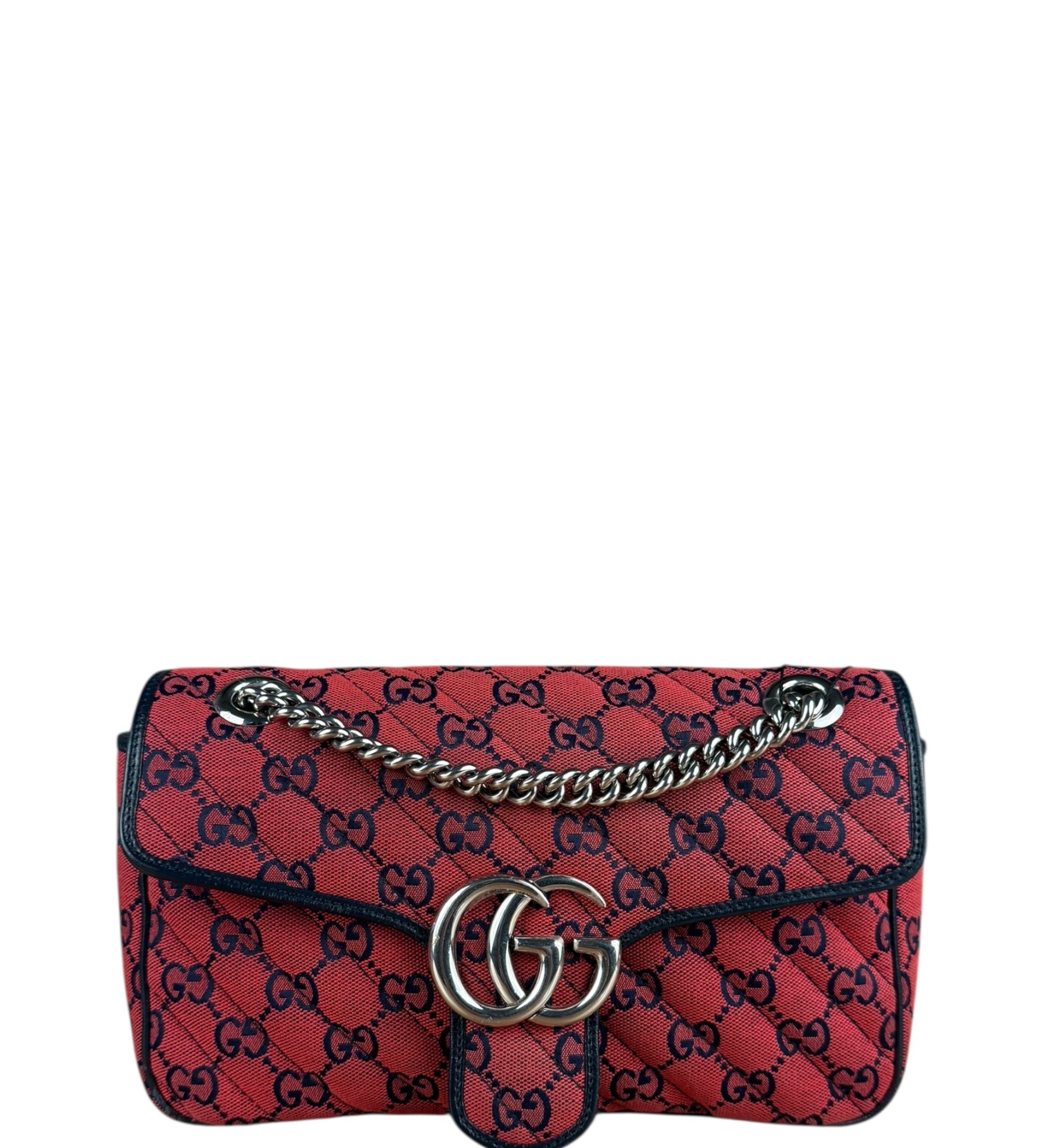Gucci GG Red Marmont Flap Chain Shoulder Bag