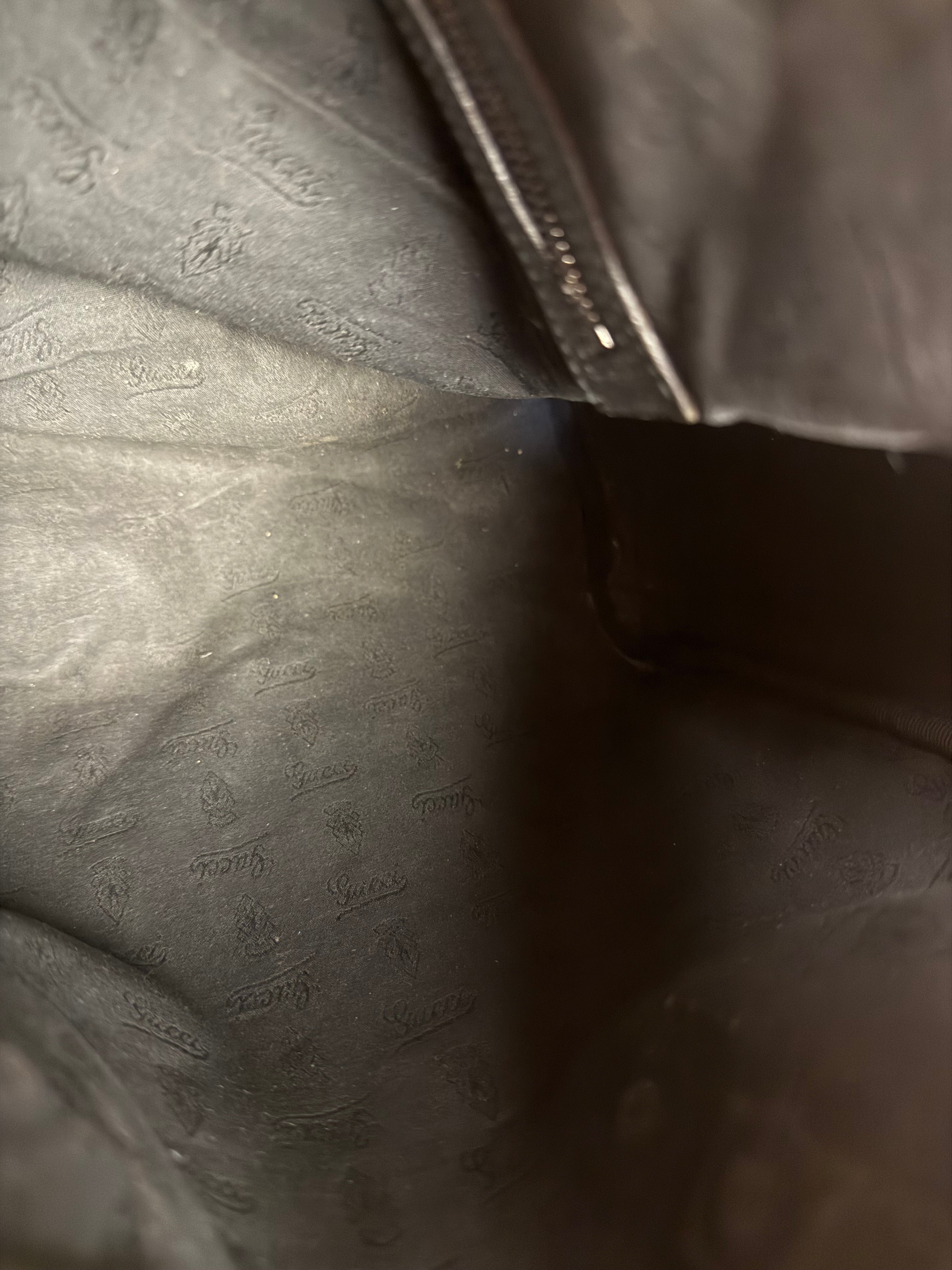 Gucci GG Black Leather Joy Boston Imprime Hand Bag