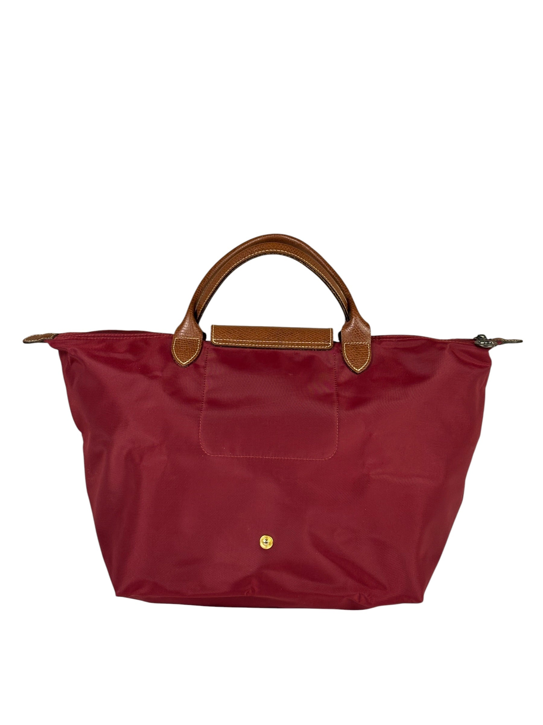Longchamp Red Leather Trim Le Pliage Paris Eiffel Tower Tote Bag