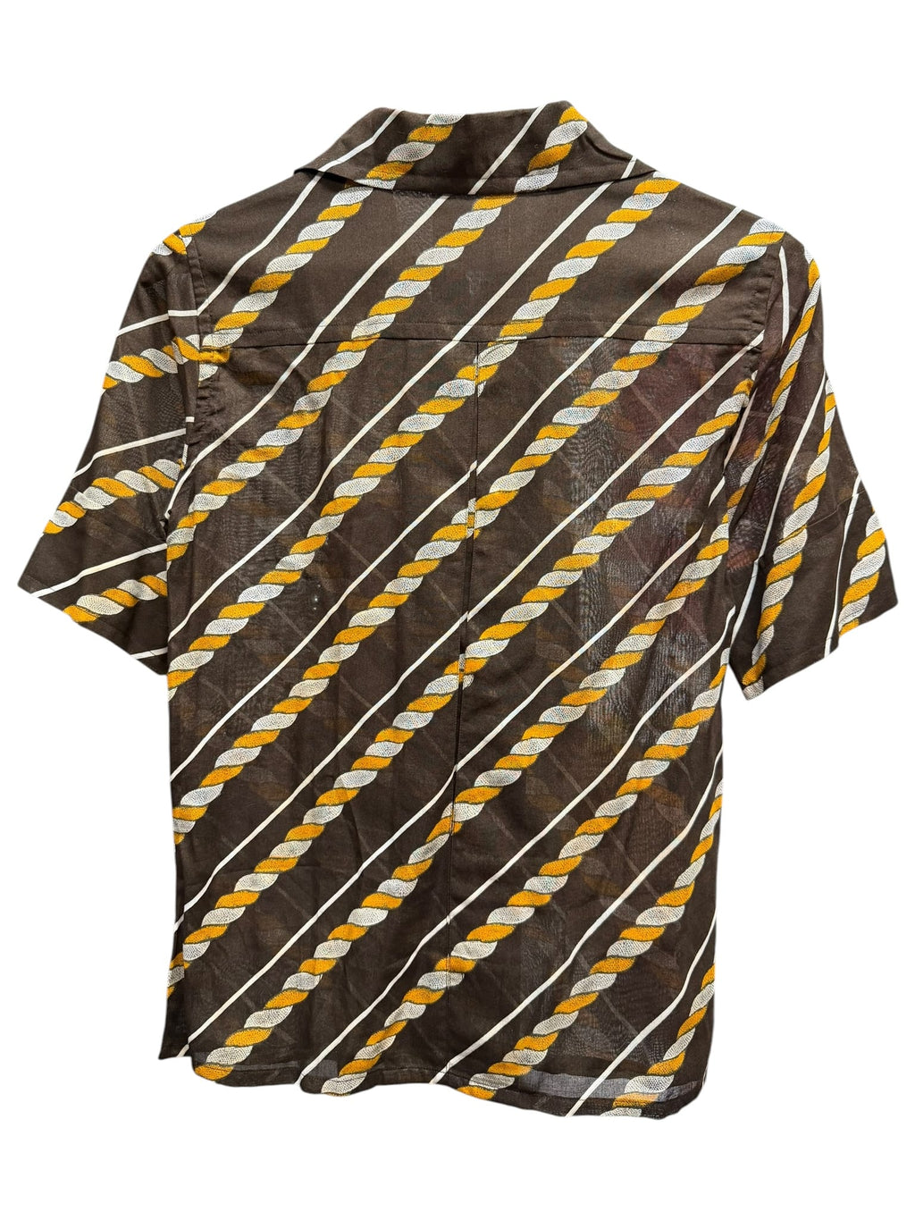 90s Christian Dior Dagger Loop Collar Cotton Rope Print Sleeve Shirt
