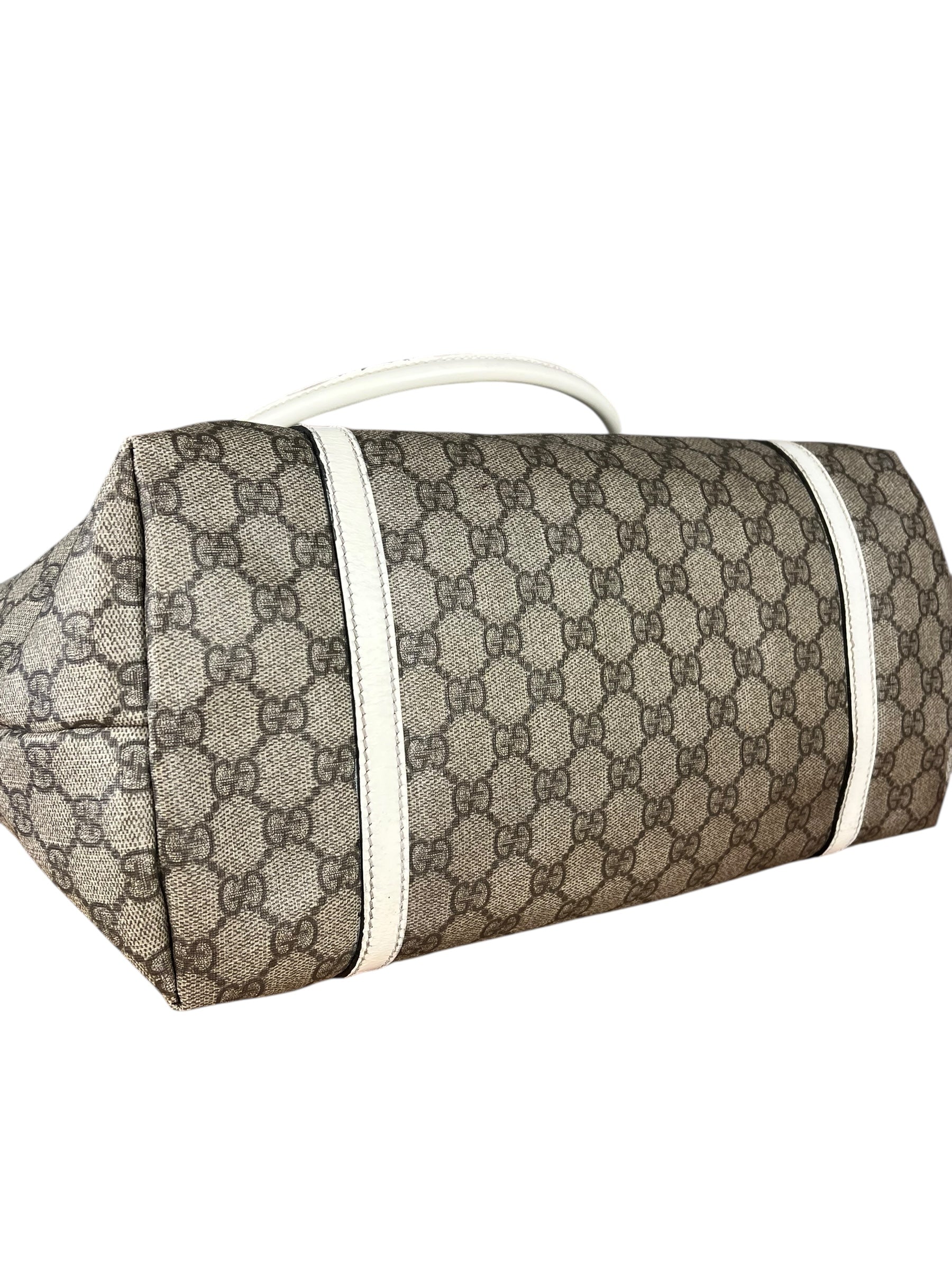 Gucci GG Joy Coated Canvas Tote Bag White/Beige
