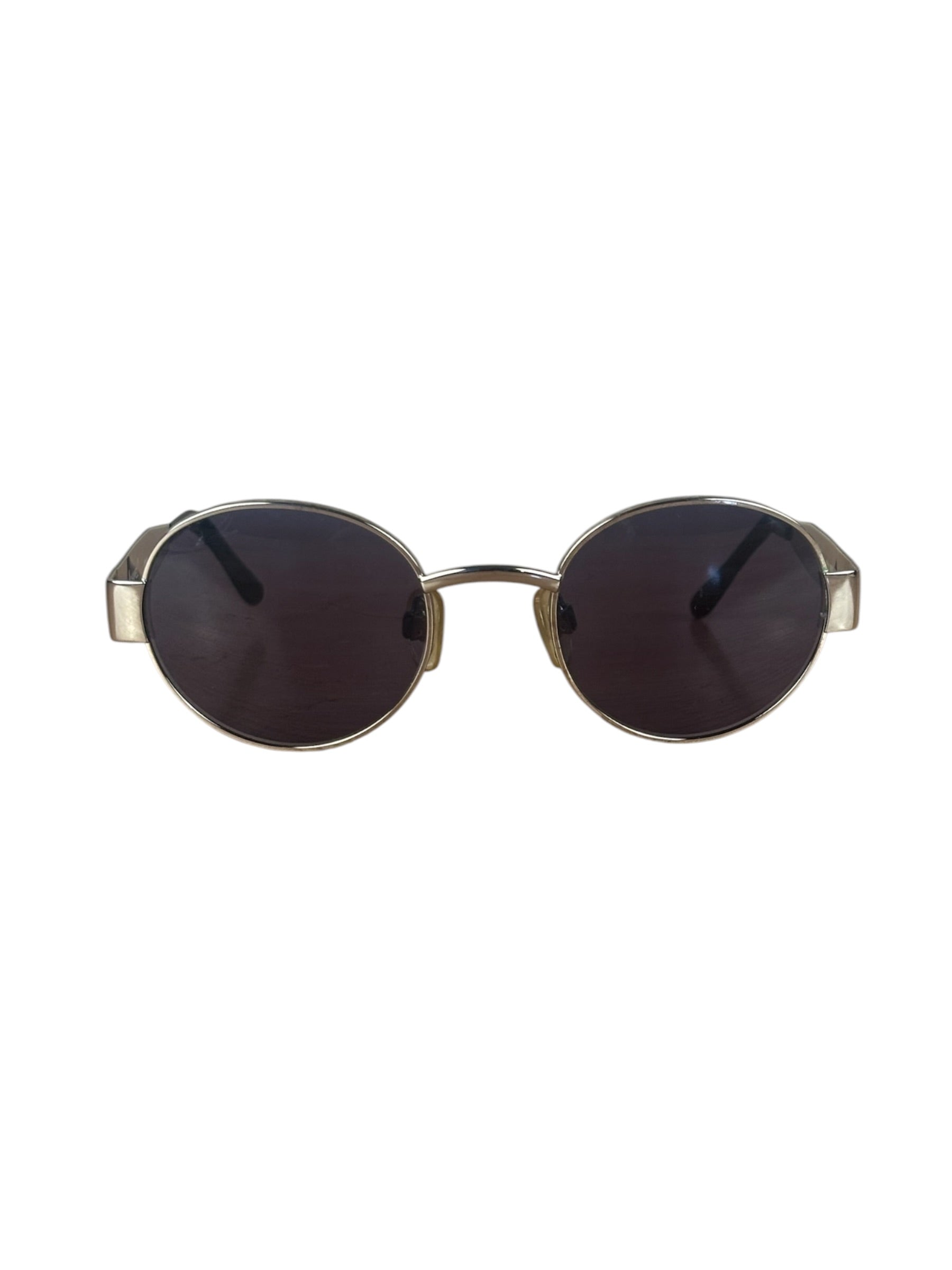 Chanel Vintage Silver Round Frame Sunglasses