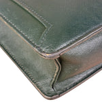 Burberry Dark Green Saffiano Leather Clutch