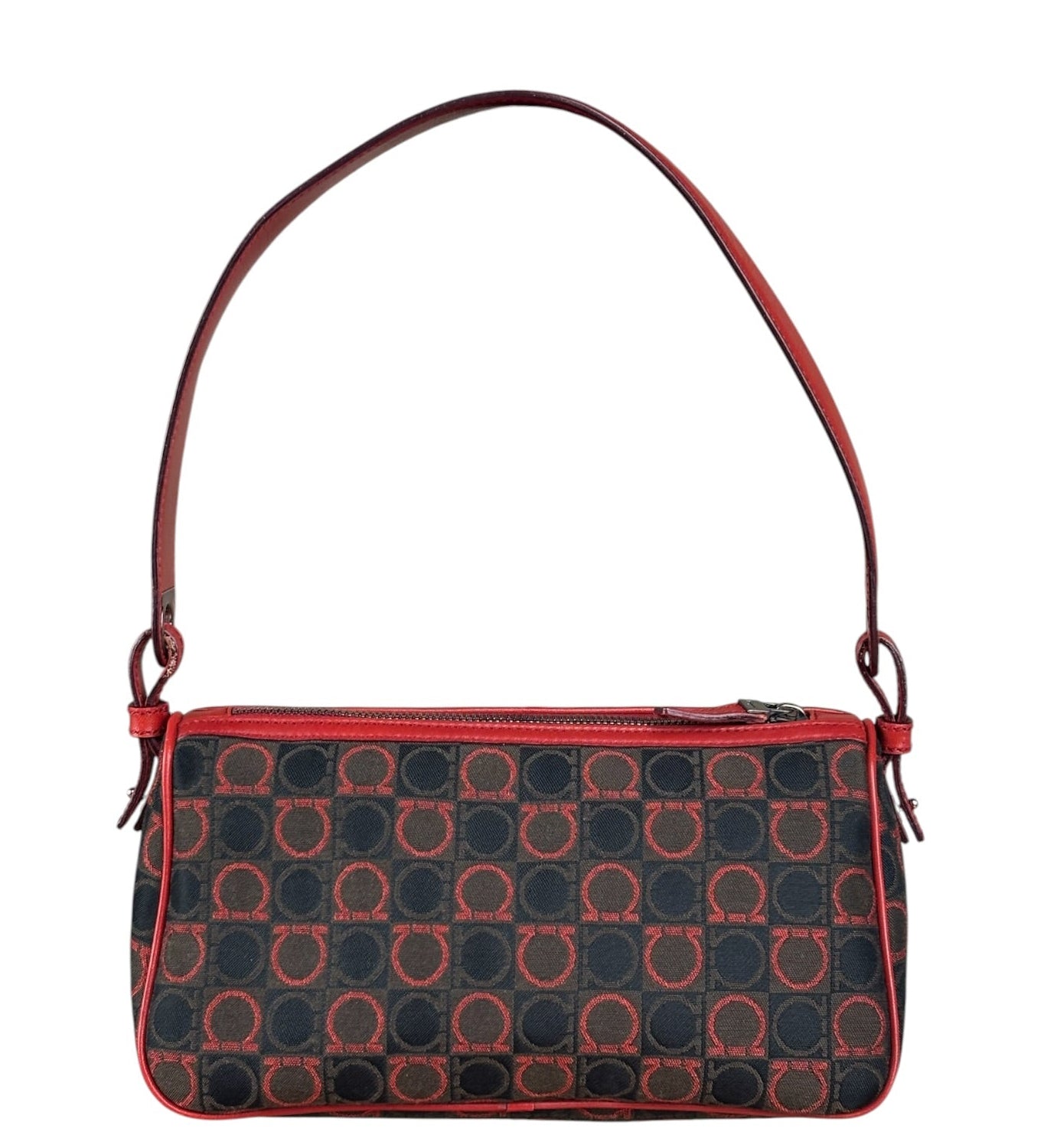 Salvatore Ferragamo Multicolor Leather Trim Monogram Gancini Pochette