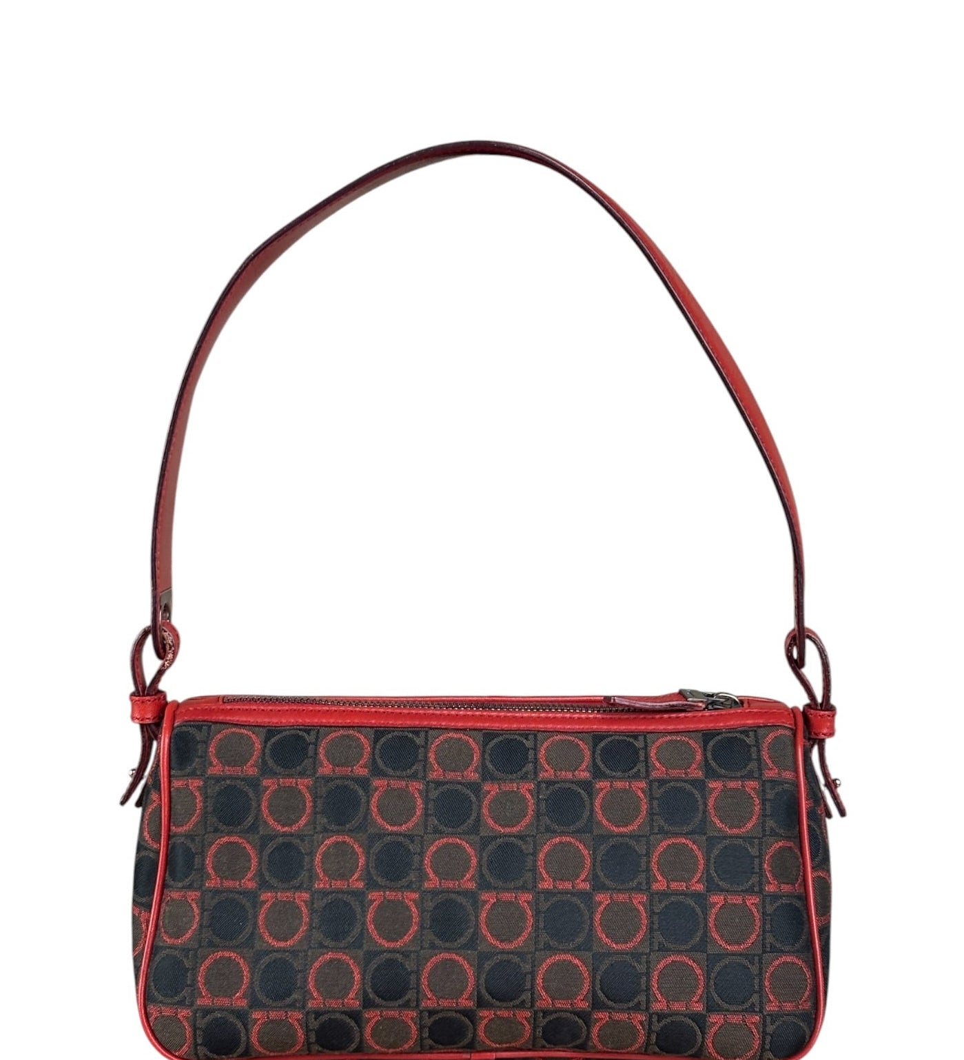 Salvatore Ferragamo Multicolor Leather Trim Monogram Gancini Pochette