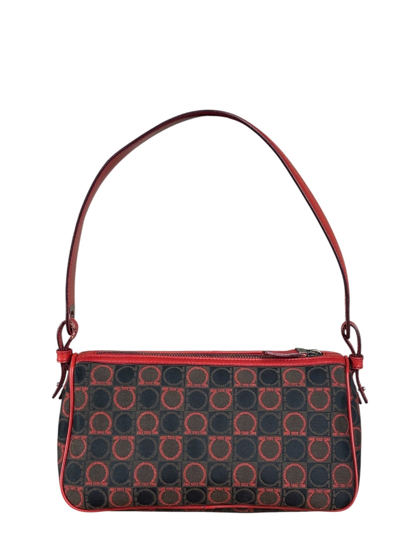 Salvatore Ferragamo Multicolor Leather Trim Monogram Gancini Pochette