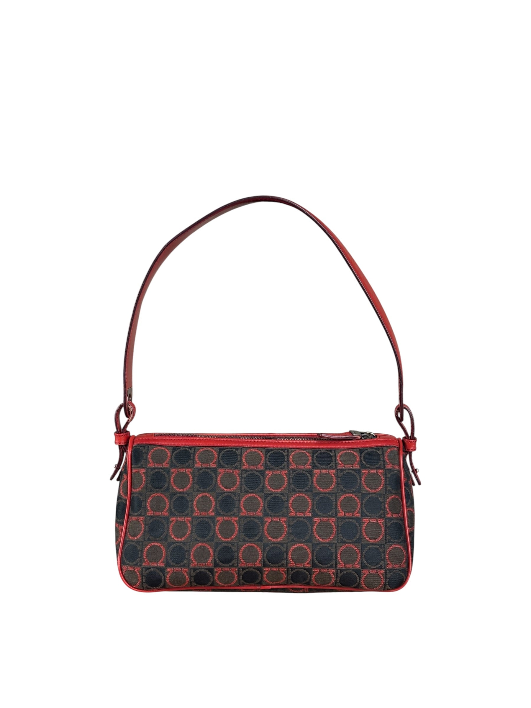 Salvatore Ferragamo Multicolor Leather Trim Monogram Gancini Pochette