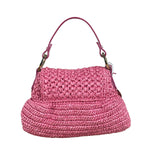 Fendi Pink Raffia Mini Chef Bag