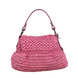 Fendi Pink Raffia Mini Chef Bag