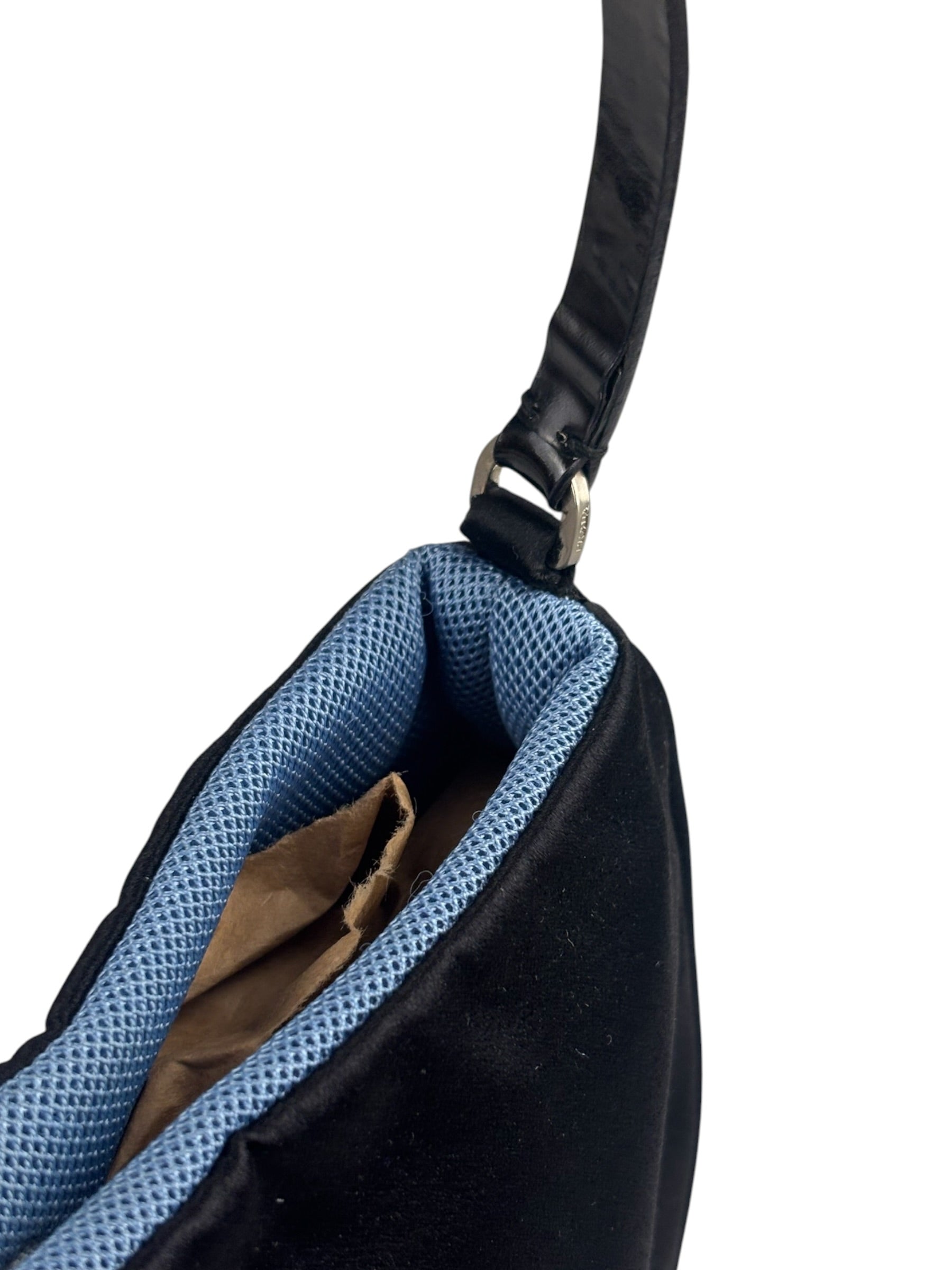 Prada Vintage Satin Black Pochette