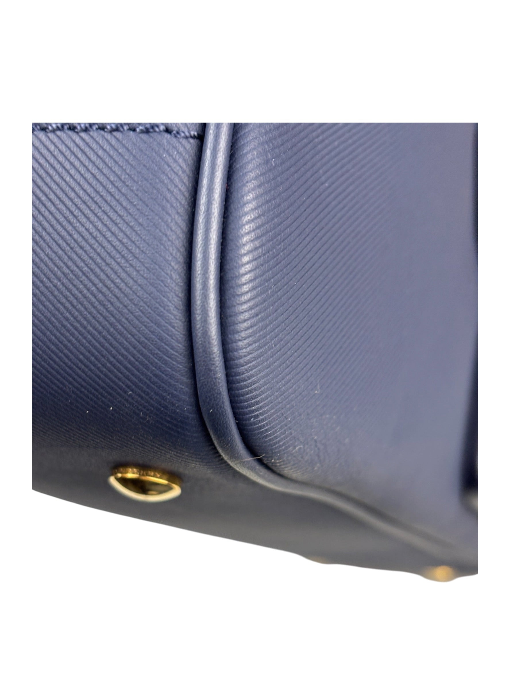 Burberry Navy Blue/Brown Dk88 Medium Two-Way Bag