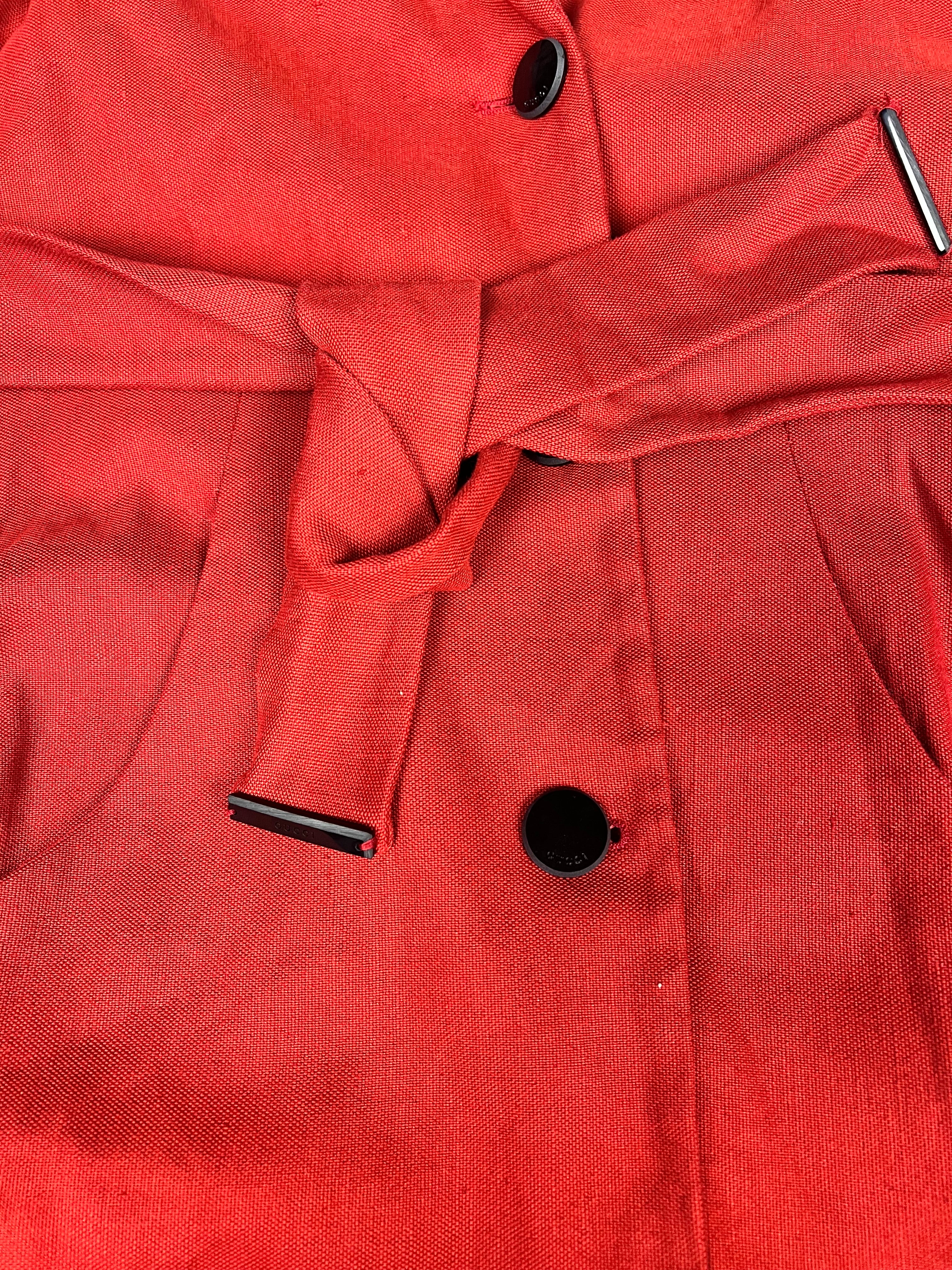 Gucci Vintage Red Trench Coat