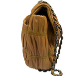 Prada Vintage Brown Nappa Leather Gaufre Shoulder Bag