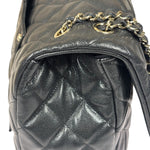 Chanel Black Quilted Caviar Jumbo Flap Bag 2021