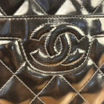 Chanel Black Quilted Patent Leather Camera Bag 1989