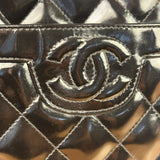 Chanel Black Quilted Patent Leather Camera Bag 1989
