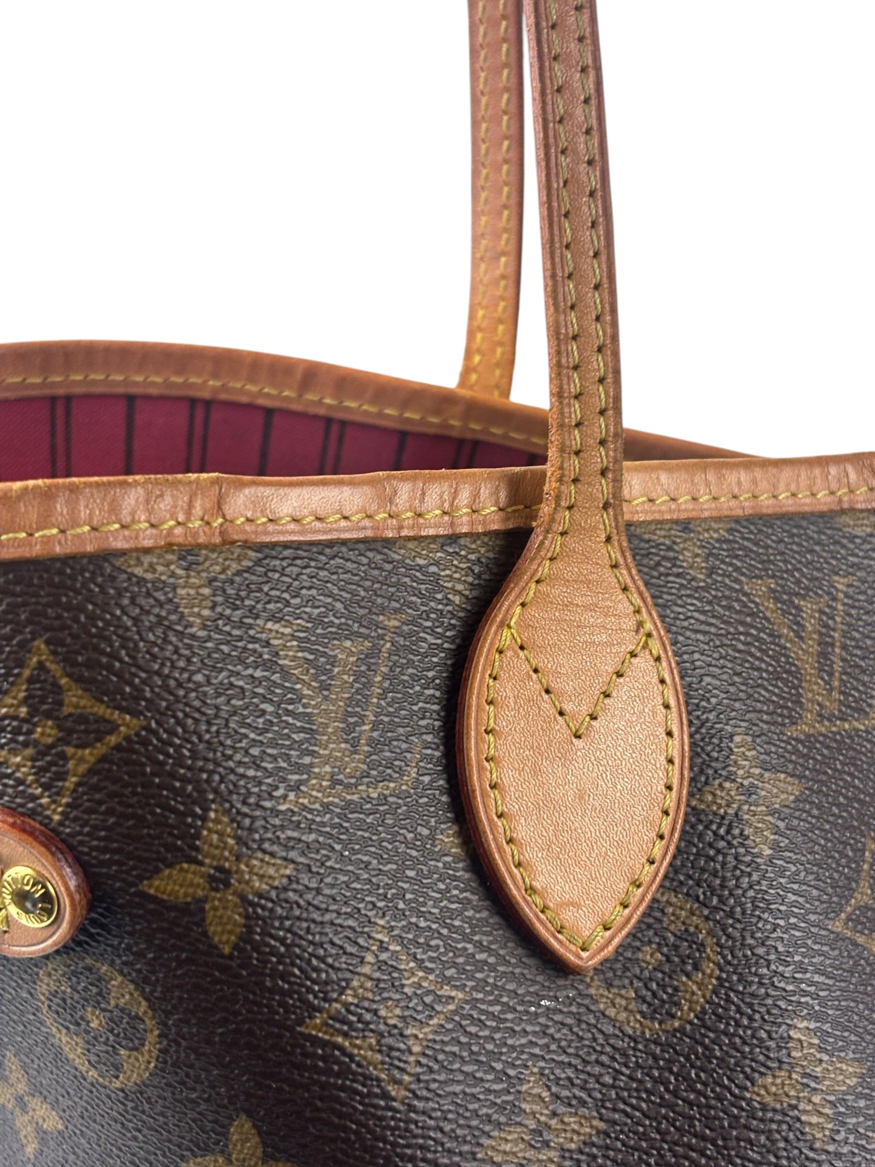 Louis Vuitton Monogram Neverful MM Pink Canvas-Lined Tote Bag