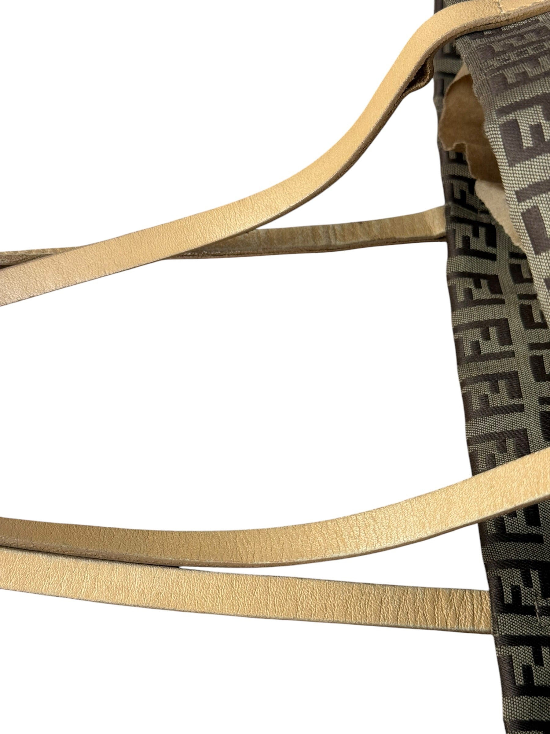 Fendi Vintage FF Canvas Print Zip Shoulder Tote