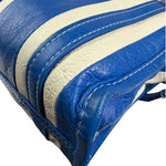 Balenciaga White/Blue Bazar Stripe Two-Way Tote Bag