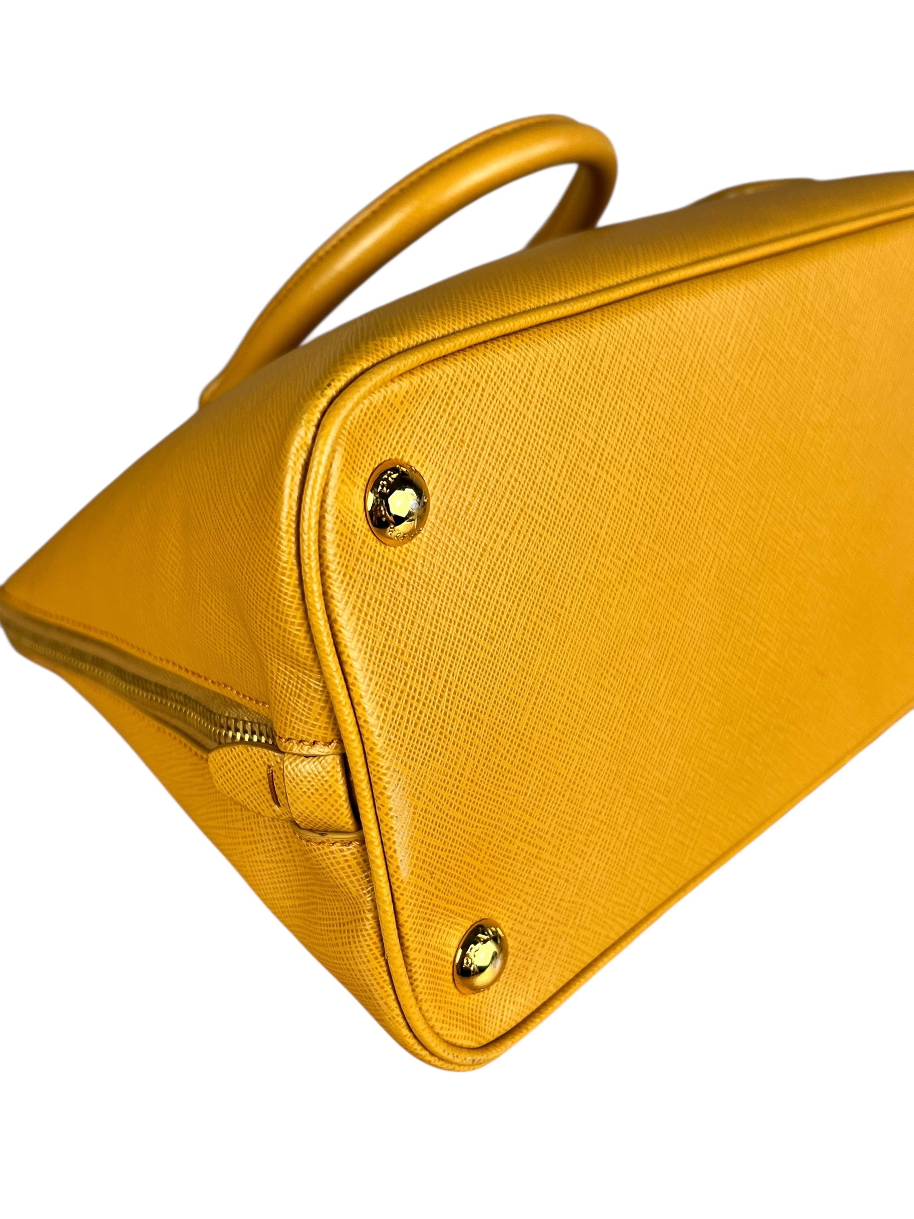 Prada Saffiano Promenade Handbag Mustard