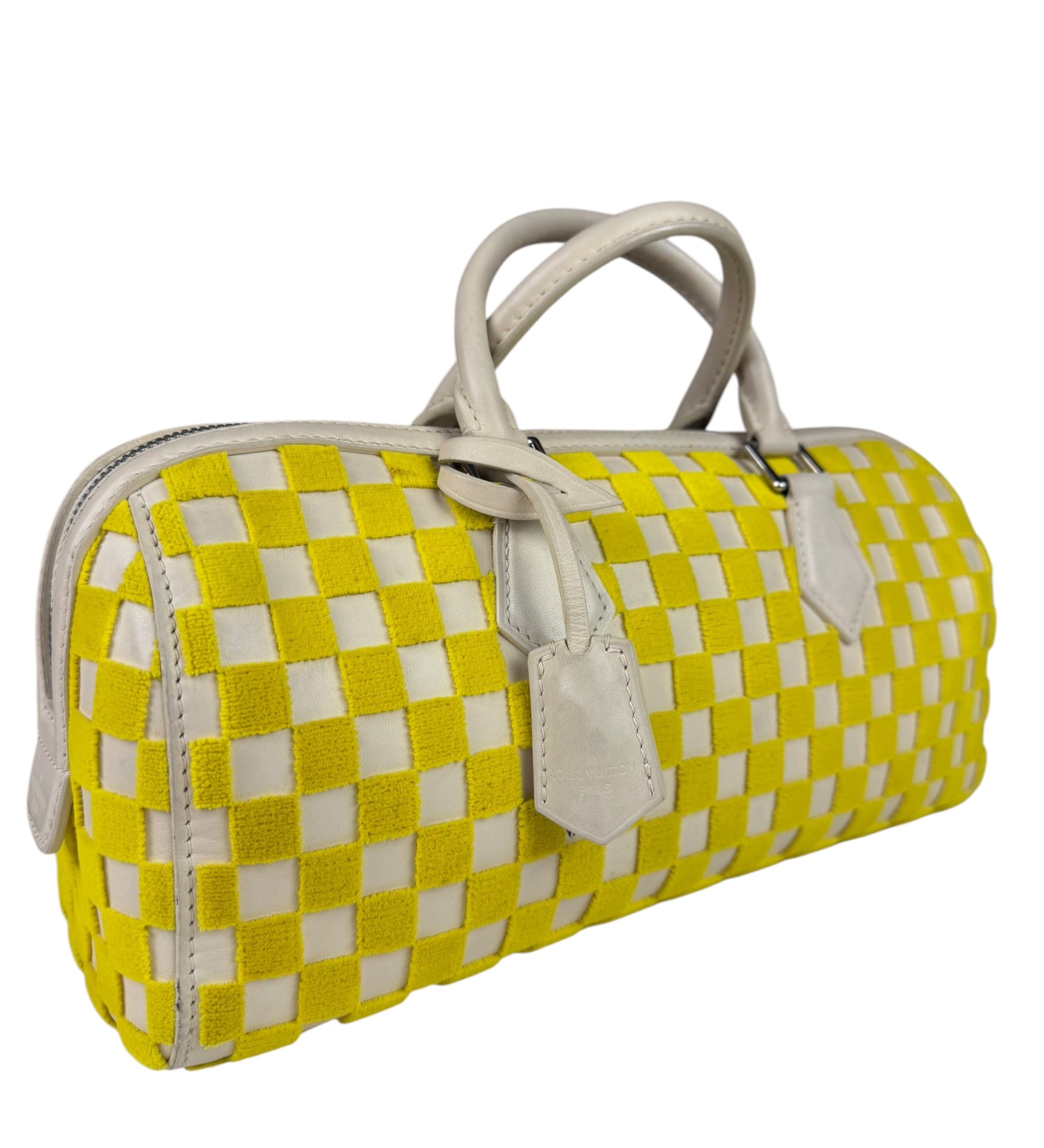 Louis Vuitton Cream/Yellow Damier Cubic Printemps Etè Speedy 2013