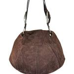 Yves Saint Laurent Brown Suede/Leather Trim Naja Rose Petal Hobo Bag