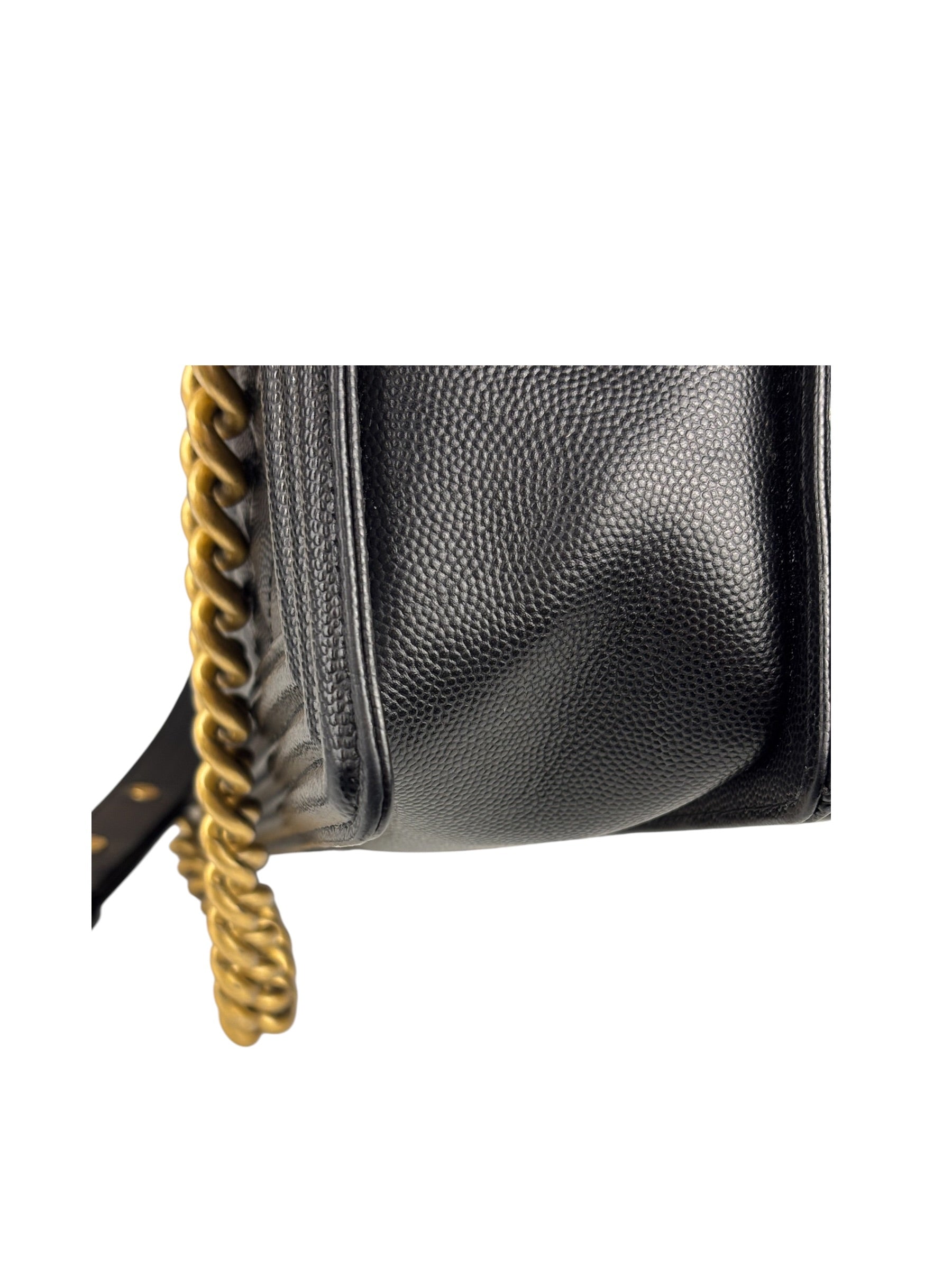 Chanel Black Caviar Leather Boy Bag