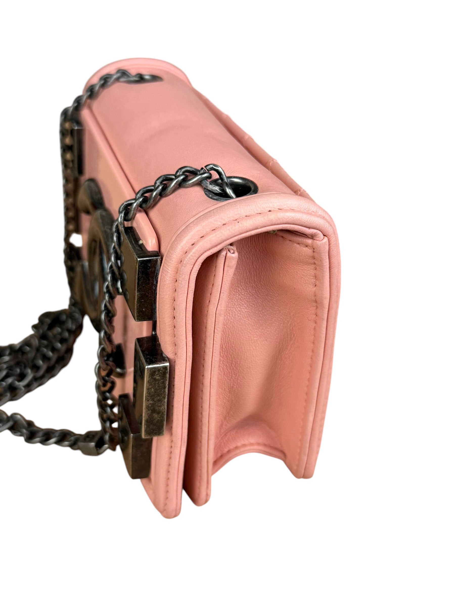 Chanel Pink Mini Boy Brick Chain Flap Bag 2013