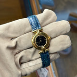 Cartier Must De Vermeil Black Dial Blue/Green Strap