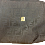 Fendi Black Zucca Canvas Monogram Mia Flap Shoulder Bag
