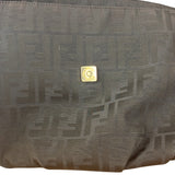 Fendi Black Zucca Canvas Monogram Mia Flap Shoulder Bag