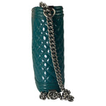Chanel Teal Quilted Patent Leather Boy Flap Bag 2014