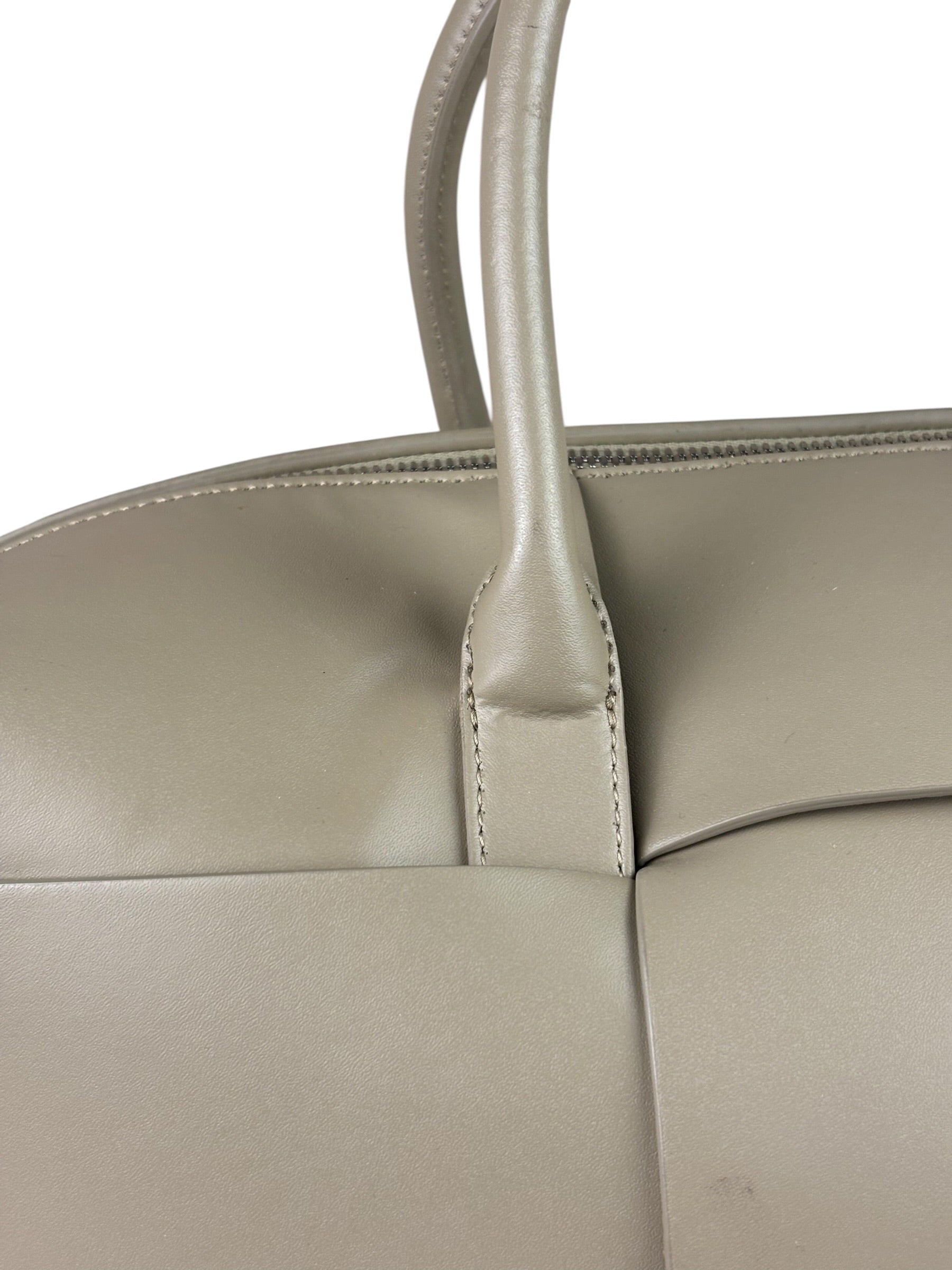Bottega Veneta Olive Green Leather Intrecciato Arco Two-Way Bag