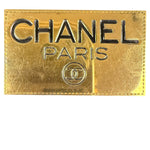 Chanel Vintage Gold-Plated Logo Nameplate Brooch Pin 1990s