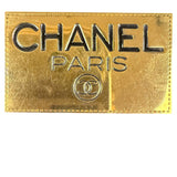 Chanel Vintage Gold-Plated Logo Nameplate Brooch Pin 1990s