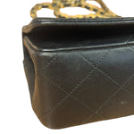 Chanel Black Quilted Leather Mini Flap Bag  2011