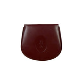 Cartier Vintage Burgundy Leather Half Circle Coin Case